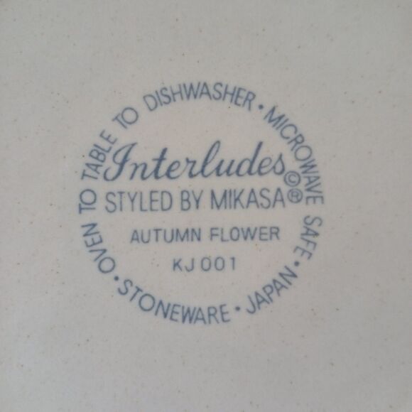 Mikasa Salad Plate 7" Autumn Flower Interludes Pattern KJ001 Oven Safe Stoneware - Picture 3 of 5